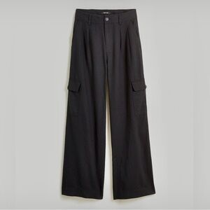 Madewell Wide-Leg Cargo Pants in Linen-Blend, Size 0
